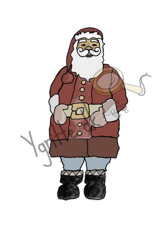 Illustration af julemanden til farvelægning